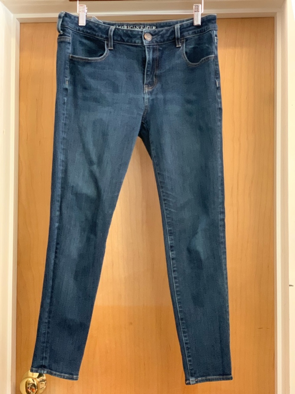 American Eagle Outfitters Super Stretchx4 Women's Dark Blue Jeggings. Size-10 - Picture 3 of 4